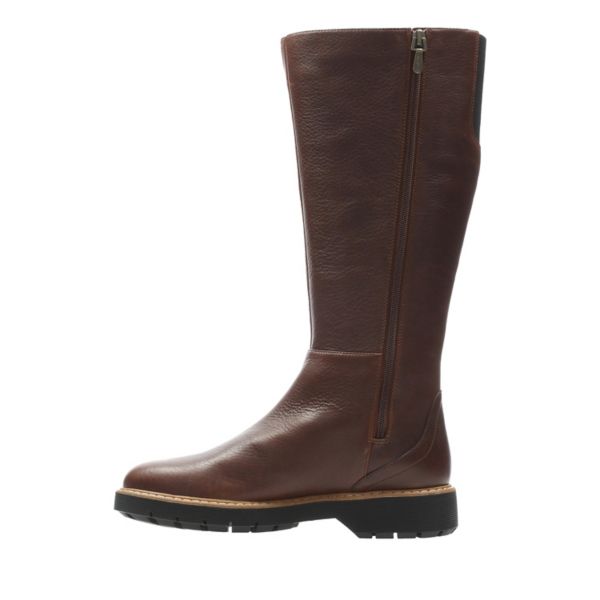 Clarks Womens Korik Sky GORE-TEX Knee High Boots Brown | UK-2305968